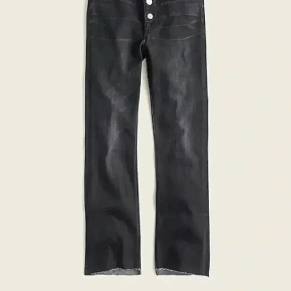J Crew Billie Demi Boot Crop Dark Denim Jeans Button Fly 28 - Picture 2 of 7